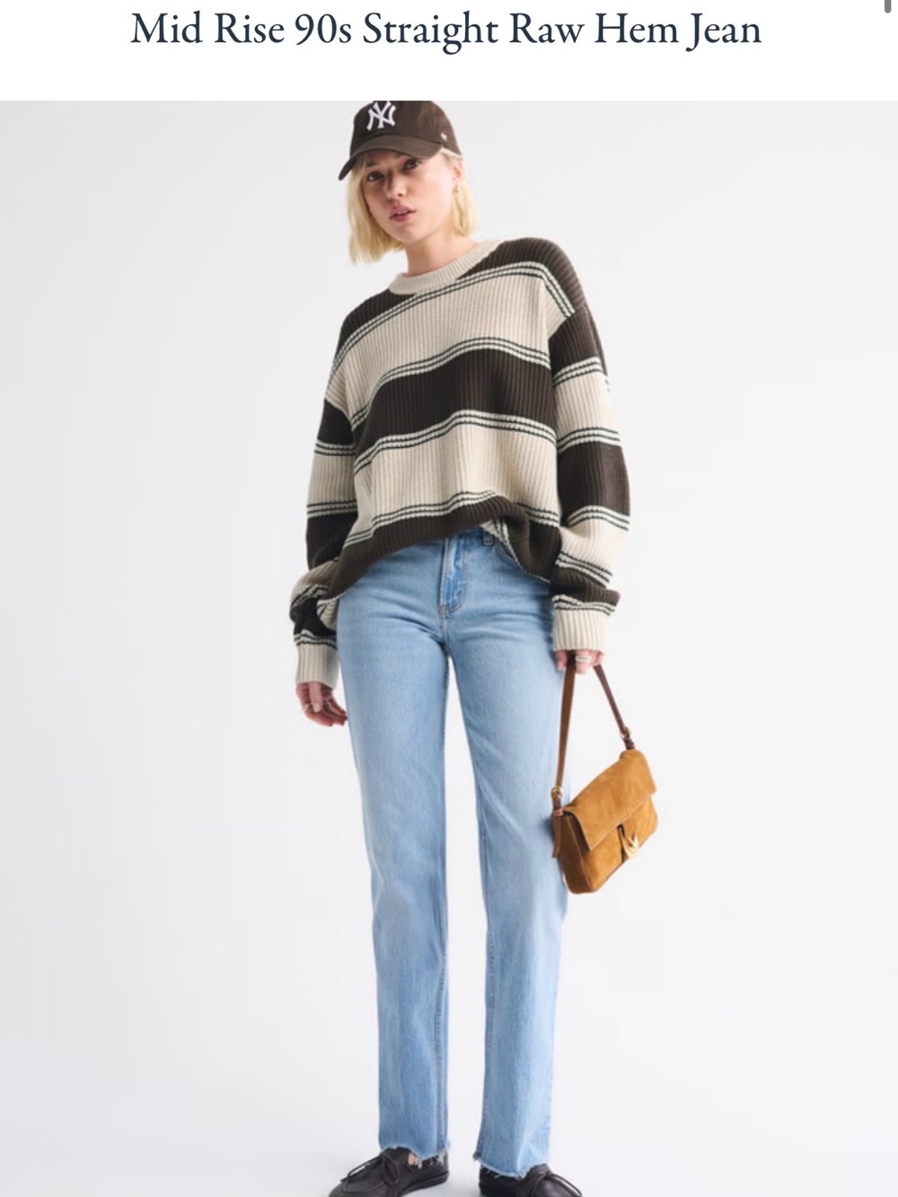 Abercrombie & Fitch Light Blue Mid-Rise Straight Jeans